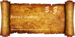 Bersi Zombor névjegykártya
